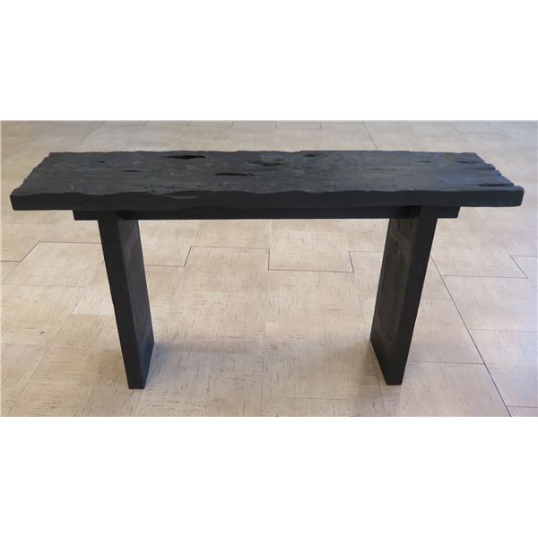 Wooden Console Table, Burnt Effect 66  x 16  x 36 H