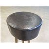 Image 2 : Wooden Tripod Floor Lamp by North Seating Group w/ Textured Shade 15" Dia, 54"H, Dented Side