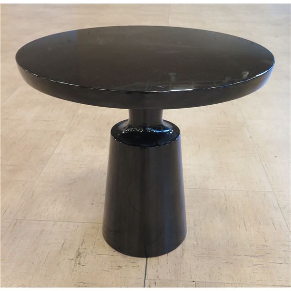 Round Black Side Table w/ Pedestal Base 28" Dia, 26"H (a few scratches on the top surface)