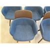 Image 2 : Qty 5 Molteni&C Wood Framed Chairs w/ Upholstered Blue Seat & Sides 22" x 16" x 32"H