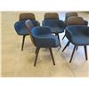 Image 3 : Qty 5 Molteni&C Wood Framed Chairs w/ Upholstered Blue Seat & Sides 22" x 16" x 32"H