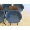 Image 7 : Qty 5 Molteni&C Wood Framed Chairs w/ Upholstered Blue Seat & Sides 22" x 16" x 32"H