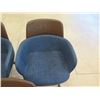 Image 8 : Qty 5 Molteni&C Wood Framed Chairs w/ Upholstered Blue Seat & Sides 22" x 16" x 32"H