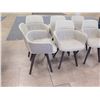 Image 3 : Qty 6 Molteni&C Wood Framed Chairs w/ Upholstered White Seat & Sides 22" x 16" x 32"H