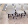 Image 4 : Qty 6 Molteni&C Wood Framed Chairs w/ Upholstered White Seat & Sides 22" x 16" x 32"H