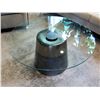 Image 1 : Round Coffee Table w/ Metal Base, Clear Top 36" Dia, 17"H
