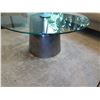 Image 3 : Round Coffee Table w/ Metal Base, Clear Top 36" Dia, 17"H