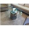 Image 2 : Round Coffee Table w/ Metal Base, Clear Top 36" Dia, 17"H