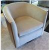 Image 1 : Curved Wood Framed Upholstered Lounge Chair 31" x 23" x 30"H