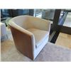 Image 2 : Curved Wood Framed Upholstered Lounge Chair 31" x 23" x 30"H