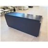 Image 8 : Geometric Entry Console Cabinet w/ Black Top & Mirrored Accents 76" x 22" x 33"H