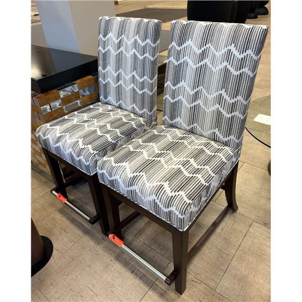 Qty 2 Swiveling Upholstered Chairs 19" x 18" x 43"H (top swivels)