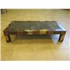 Image 2 : Low Coffee Table w/ Metal Accents 68" x 32" x 15"H