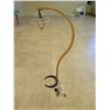 Image 2 : Nicole Hollis Wooden Curved Floor Lamp w/ Pleated Shade 56"H