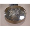 Image 2 : Leaf Décor 19"H & 15" dia  Round Mirrored Tray