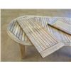 Image 2 : Kris Jensen Designs Wooden Slatted Oval Dining Table w/ 2 Leaf Inserts 82" x 44" x 30"H