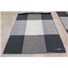 Image 1 : Black and White Geometric Area Rug 7'9" x 6' (stained)
