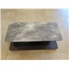 Image 2 : Molteni&C Hugo Low Table w/ Orient Gray Marble Stone Top, Wooden Base 41" x 20" x 15"