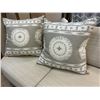 Image 1 : Qty 2 Large Linen Pillows 24" x 24"