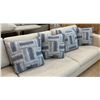 Image 1 : Qty 4 Geometric Design Accent Pillows 19" x 19"