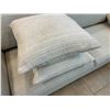 Image 2 : Qty 2 Throw Pillows, Woven Textured Fabric, Approx. 22" x 22"