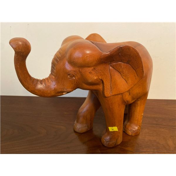 Carved Wood Elephant 14L