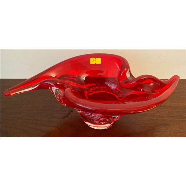 Red Carnival Glass Bowl 13L
