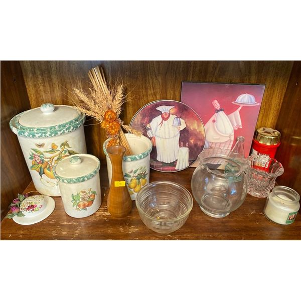 Kitchen Decor Chef Canisters 1 Chipped