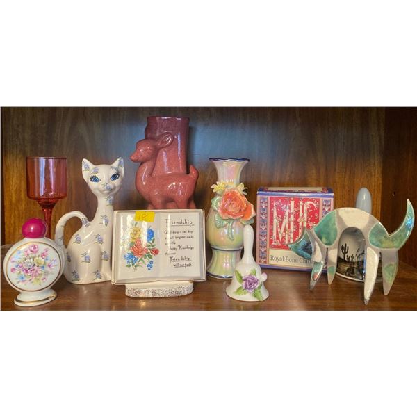 Home Decor Lot Cats Deer Vase