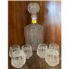 Image 1 : Mid Century Glass Decanter & Liquor Glasses