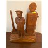 Image 1 : Caron Quebec Wood Carving Sky Chief Gas Attendant & Pump 13T