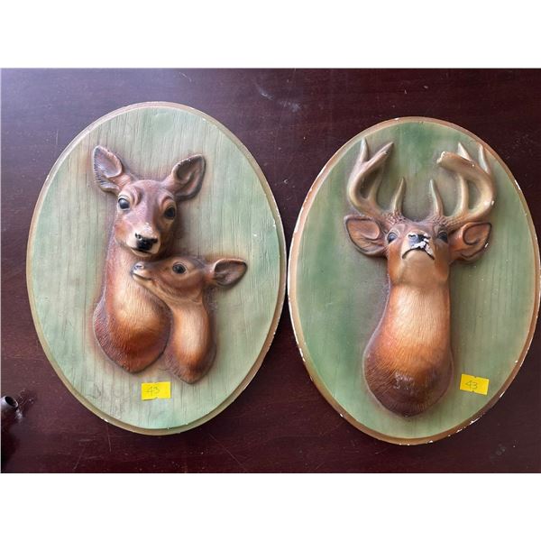 Antique Chalkware Deer Art