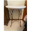 Image 1 : Vintage Bent Iron & Wood Side Table 24D x 30