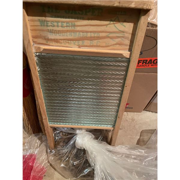 Antique WashBoard & Farm Chain