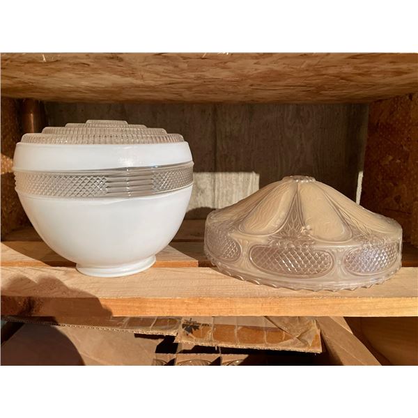 Two Vintage Light Glass Shades