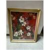 Image 1 : Floral Oil Glass Painting 23 x27