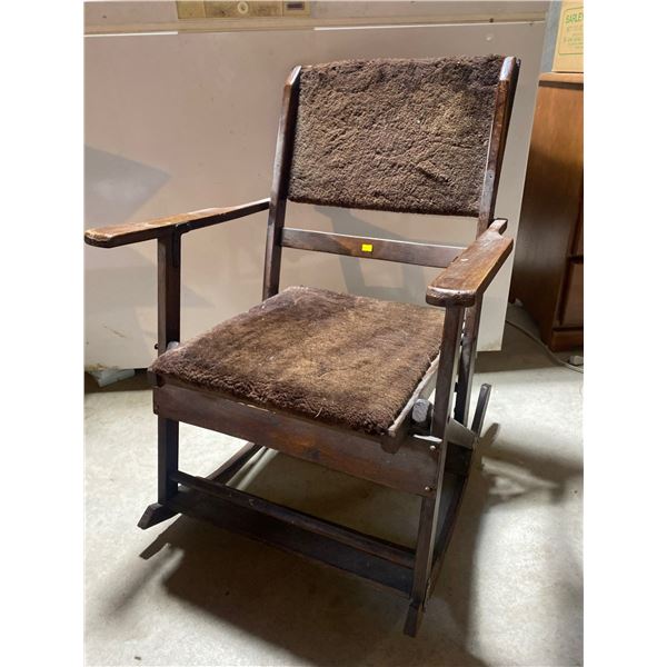 Brown Wood Rocking Chair