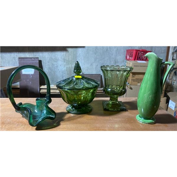 Green Carnival Glass Collection