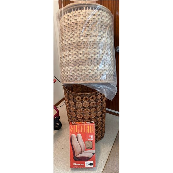 Pair Giant Wicker Baskets