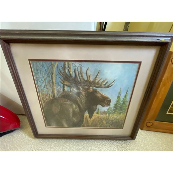 Moose Drawing Possibly Pastel 24 x23