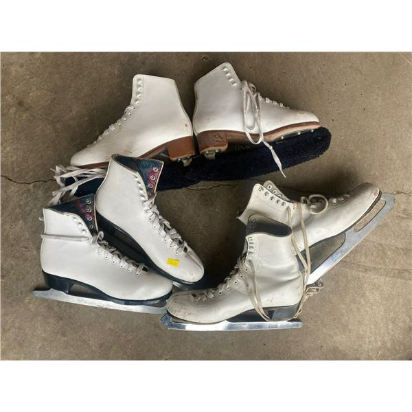 Three Pairs Ladies Figure Skates 6-7ish