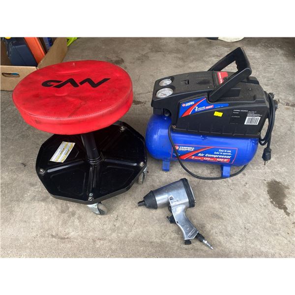 Campbell Hausfeld Air Compressor 2 Gallon FP204800 Shop Stool Air Drill