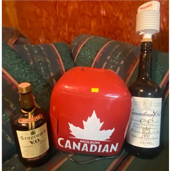 Texas Mickey Bottle & Molson Mini Fridge