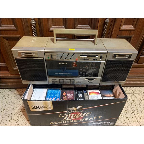 Sony Cassette Deck Boombox With Tapes