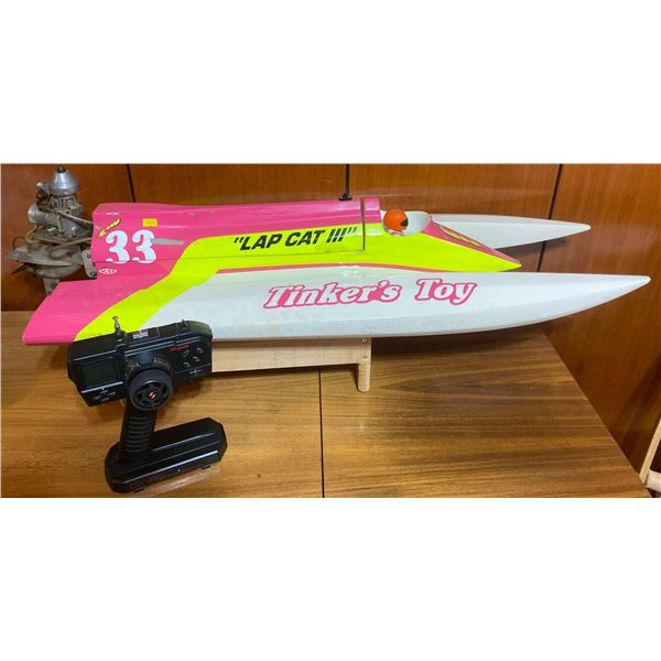 KB 33 Lap Cat RC Speed Boat & Controller 37L Tinkers Toy