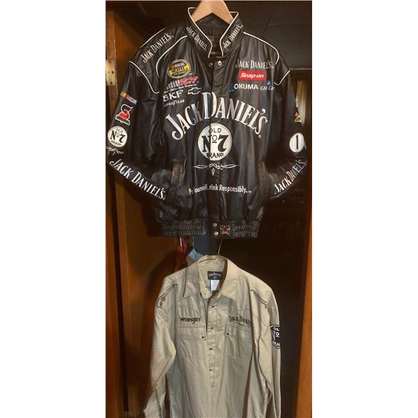 Jack Daniels Leather Jacket Size Large Leather & Jack Daniels Shirt Medium