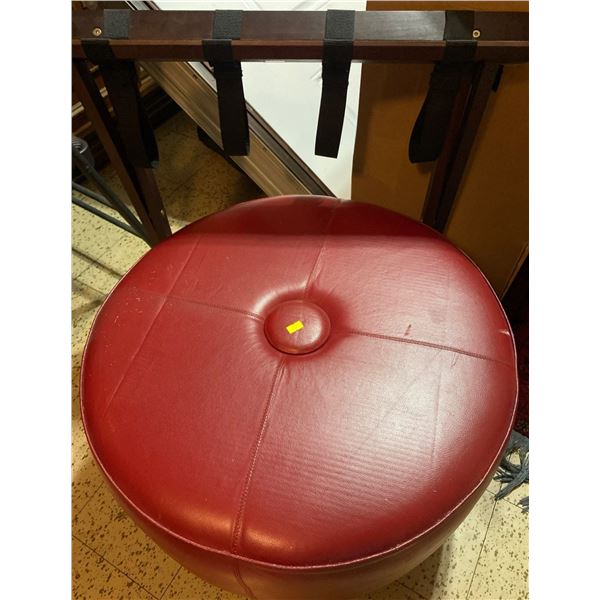 Red Stool & Luggage Holder
