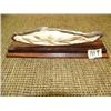 Image 1 : Imported ivory relief carving of whales on wood base - 7" long (2)
