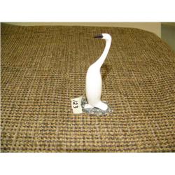 Ivory bird on ivory base, signed but unreadable 3.5" tall (2)