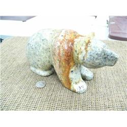 Soapstone bear 10" long 5" high by Michael Scott (2)